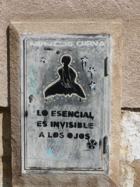 Disegno sul Piccolo principe in una strada di Segovia